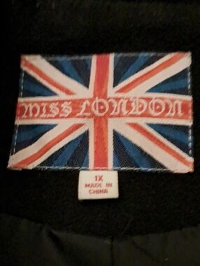 Miss London Black Wool Button-Detail Jacket